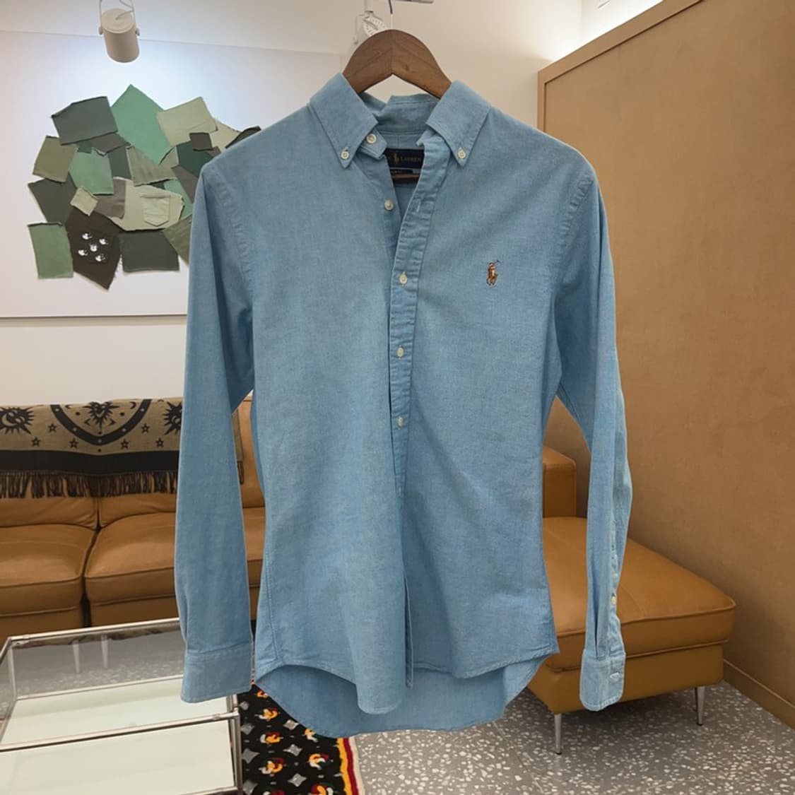 폴로 랄프로렌 멀티포니 옥스포드 파스텔 블루 셔츠 S C07025 상품이미지3