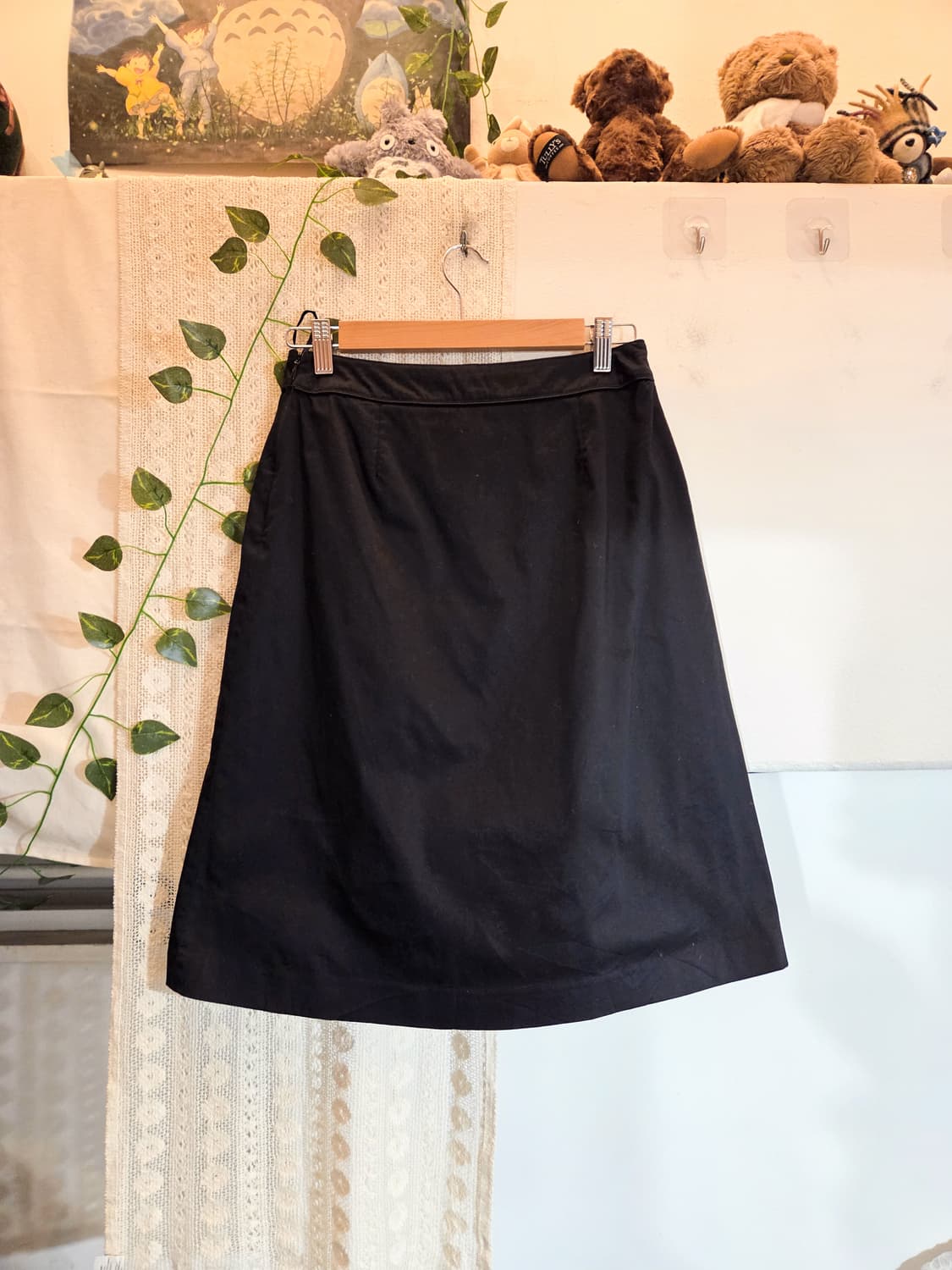 블랙 미디 스커트 상품이미지5