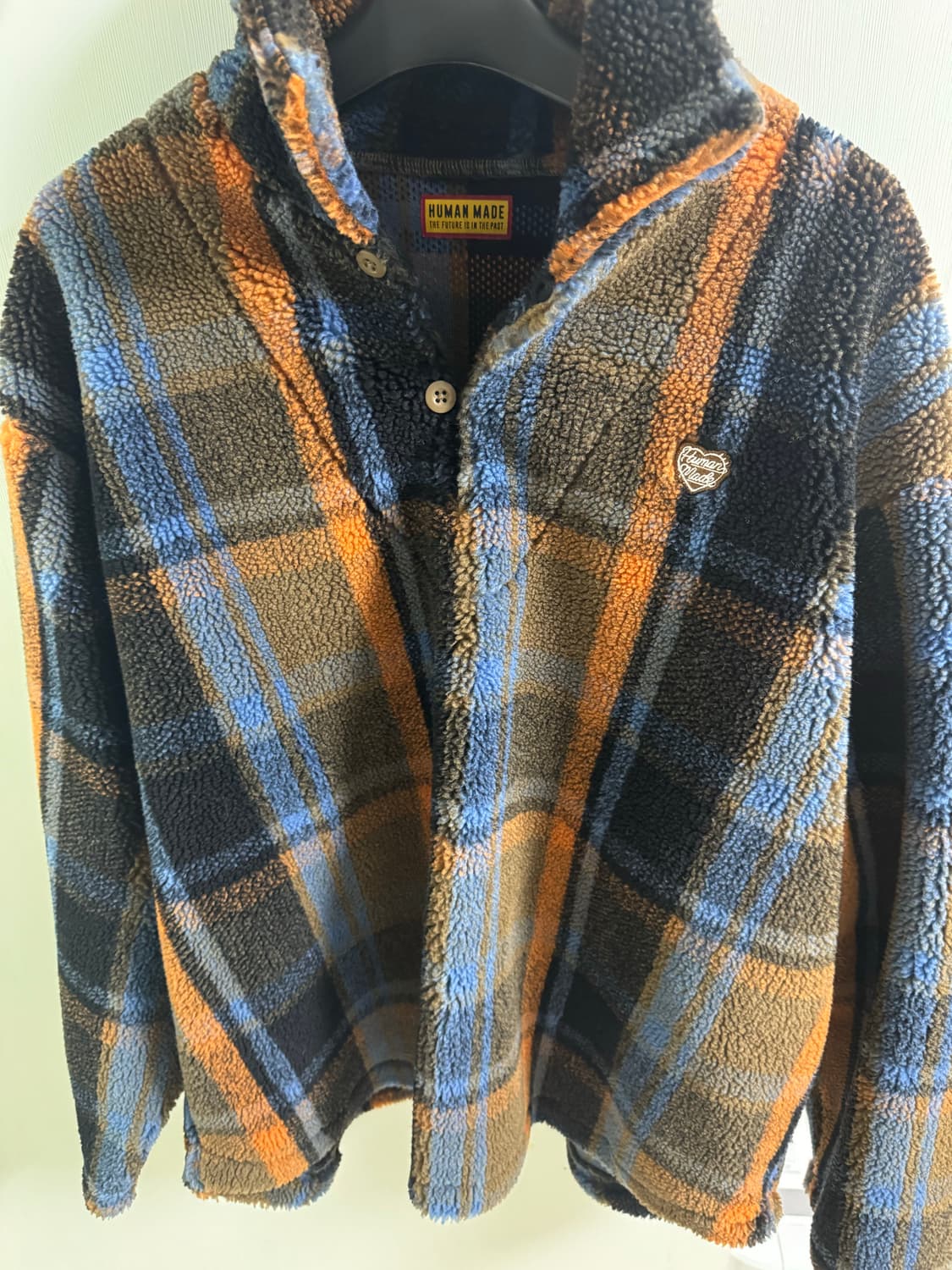 [L] 휴먼메이드 체크 플리스 풀오버 브라운 상품이미지3