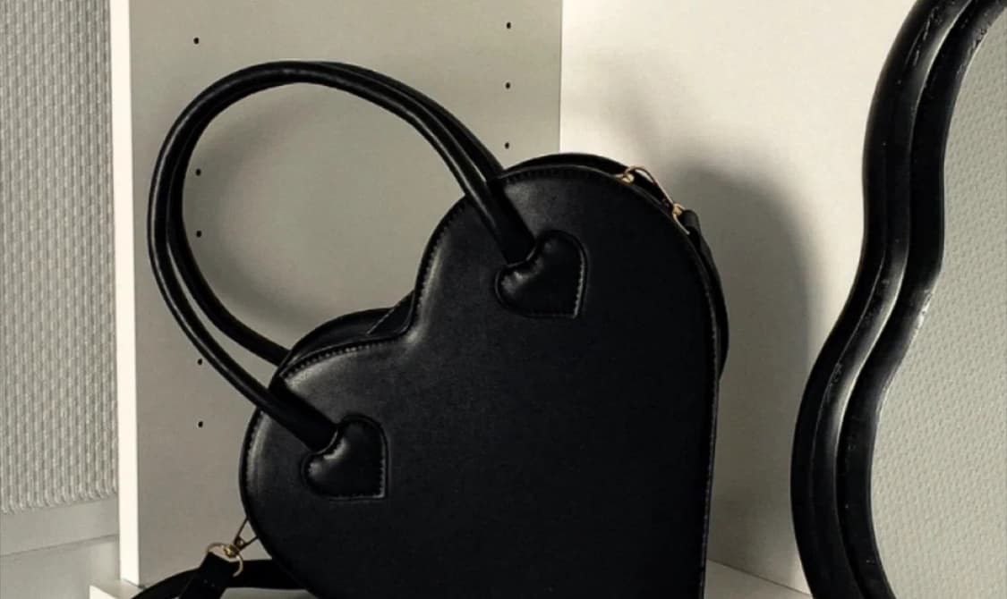 y2k 키치 하트 포인트 블랙 가방 상품이미지2