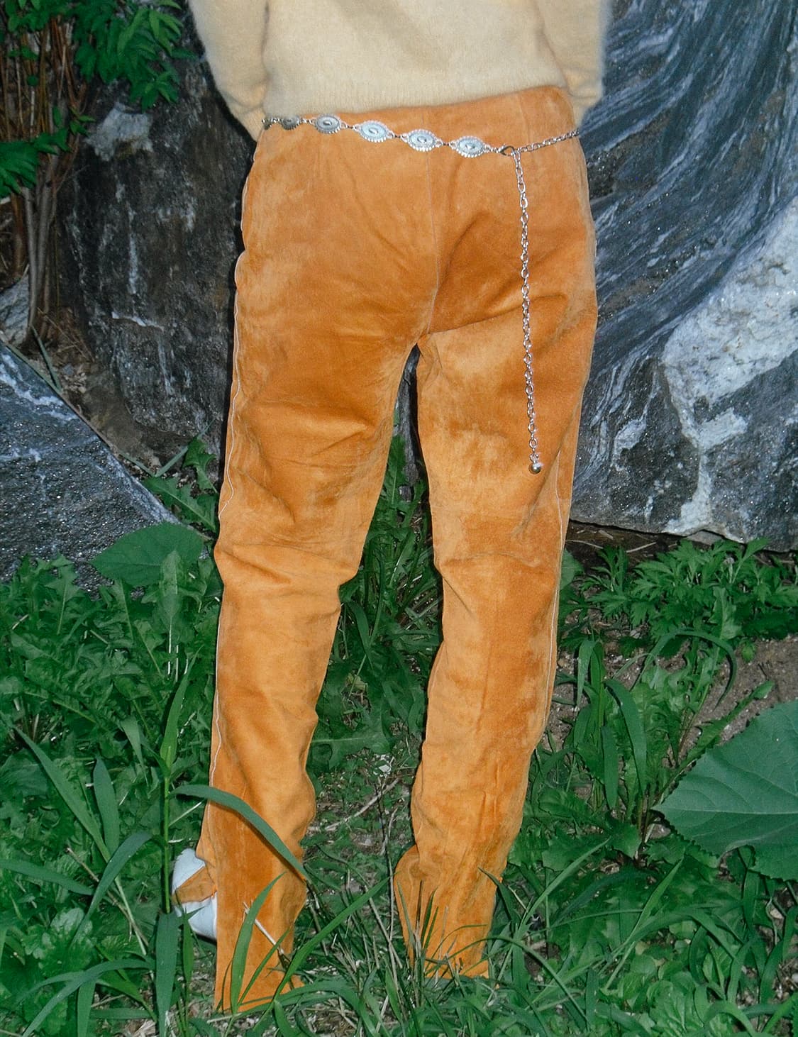 Orange suede leather pants 상품이미지5