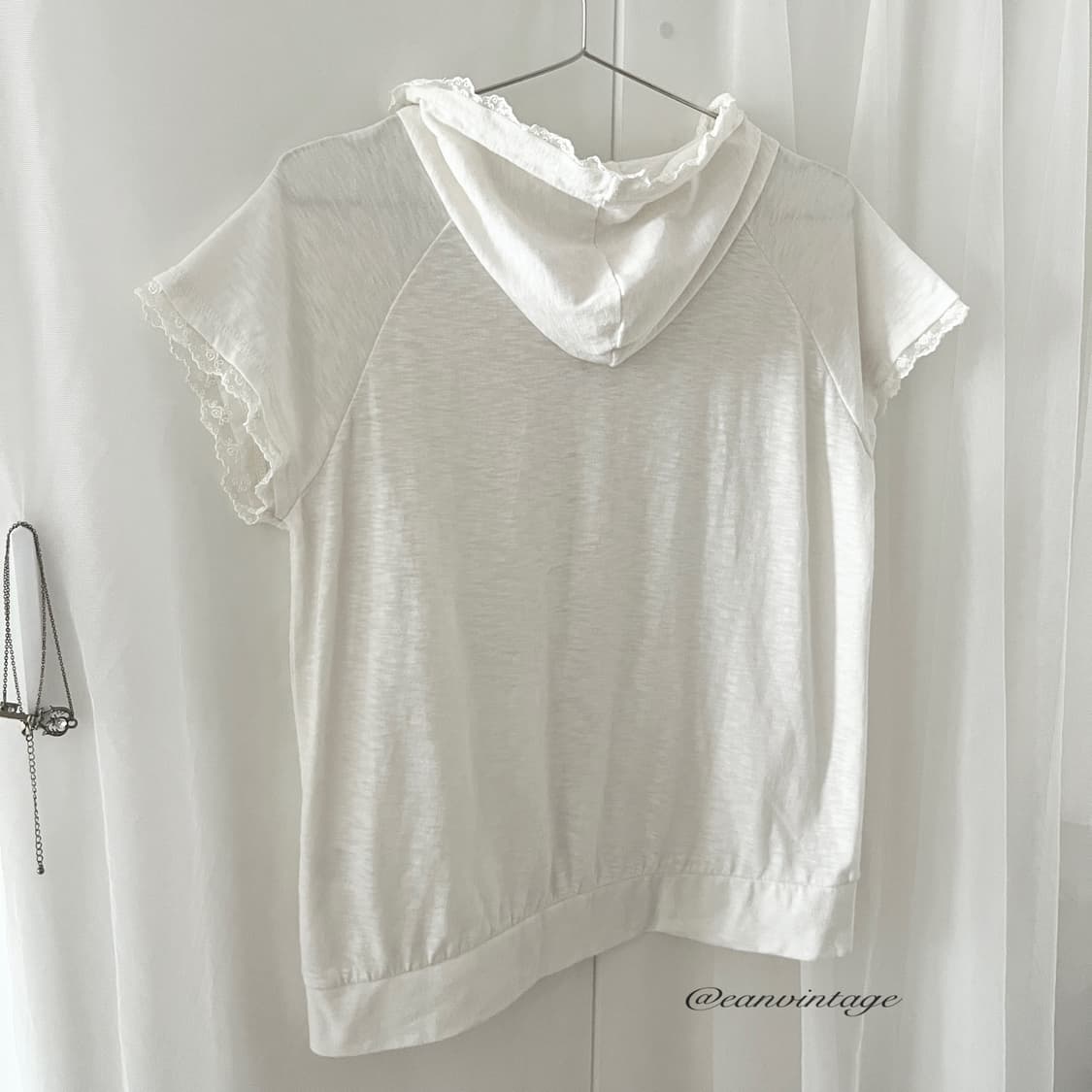white lace half hood zip-up 상품이미지6