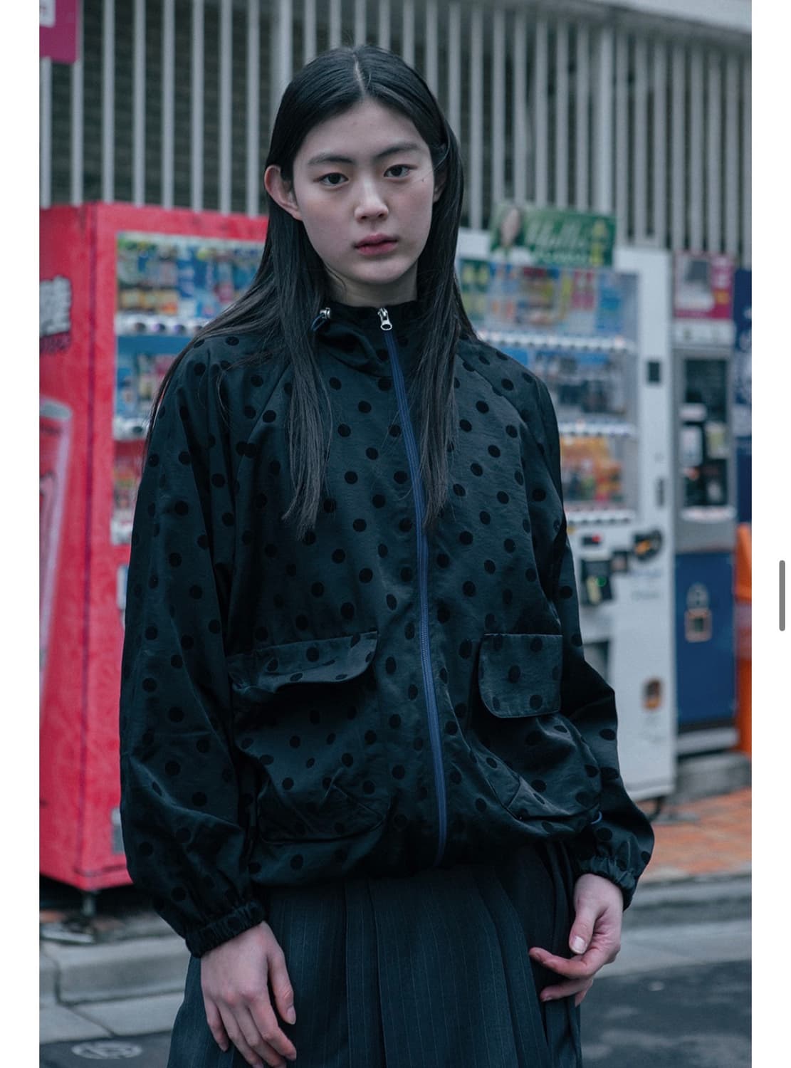 오헤시오 도트 후드 점퍼 상품이미지1