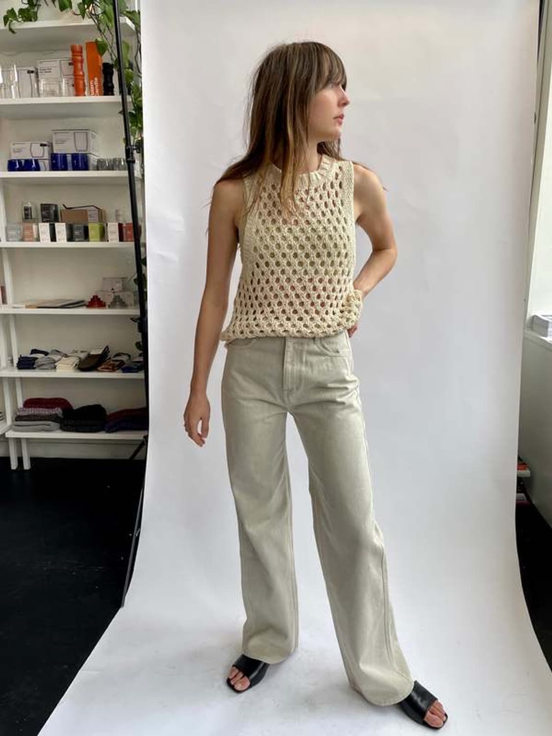 아모멘토 crochet knit vest (beige) 상품이미지5