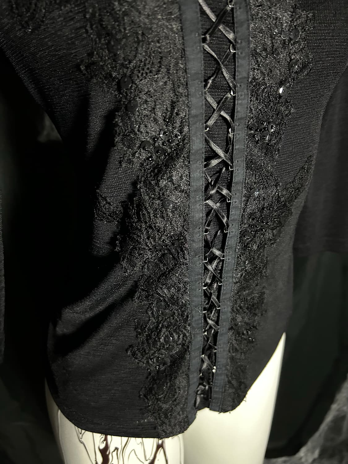 black lace fairy eyelet sleeve 상품이미지3