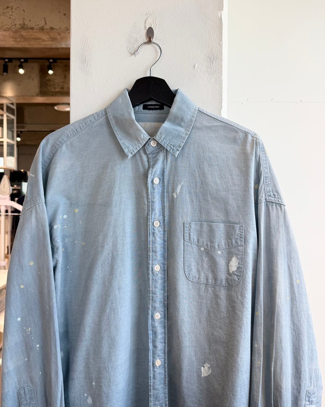 r13 데님 페인트 스플래터 샴브레이 셔츠 상품이미지3