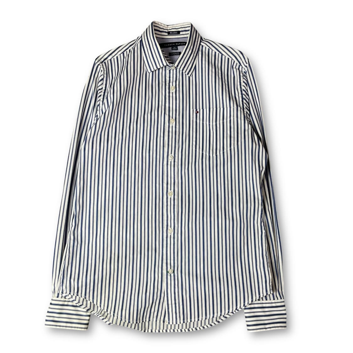 타미힐피거 블루 스트라이프 원포켓 긴팔 셔츠 S 상품이미지1