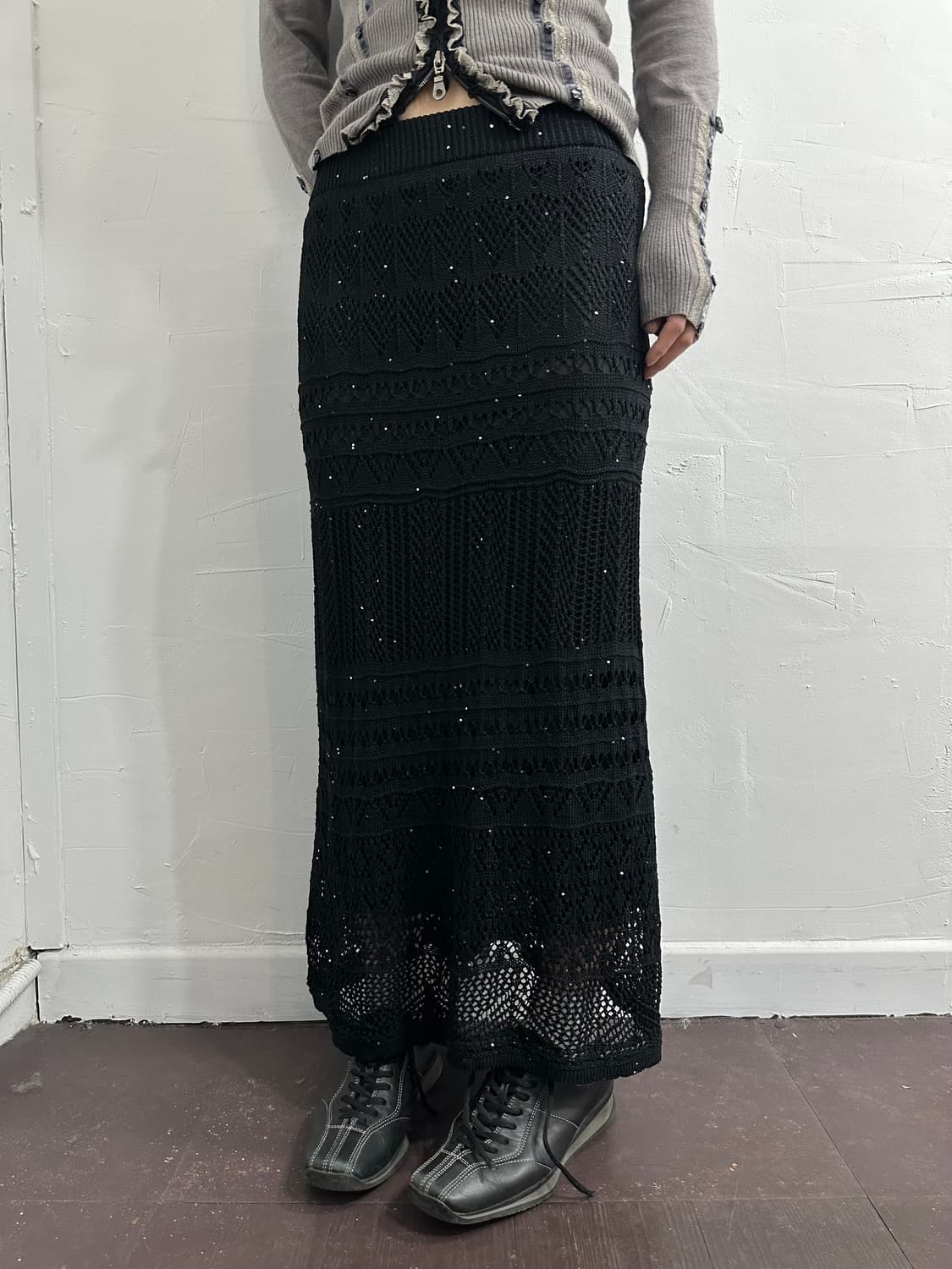 spangle net long skirt 상품이미지1