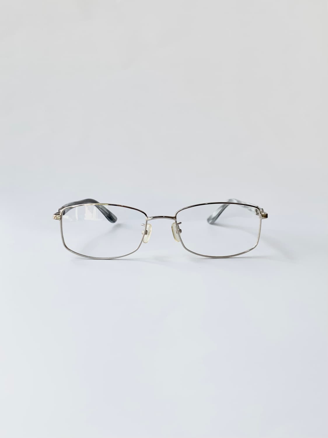 [픽키-614] 실버 스퀘어 사각 메탈 안경 데드스탁 빈티지 온테 상품이미지3