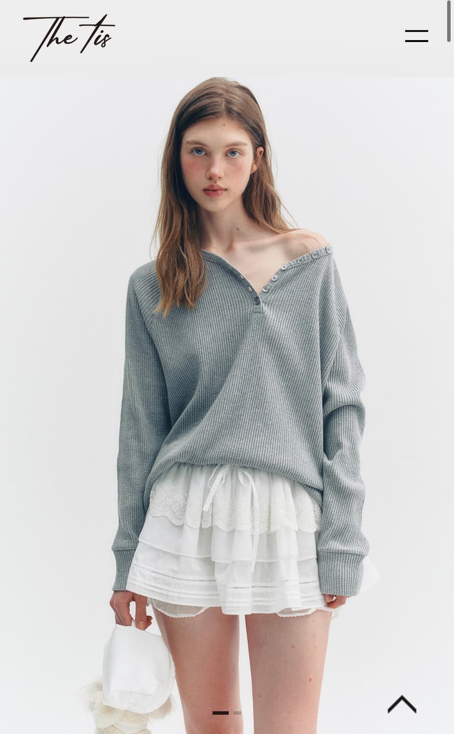 THETIS BUTTON BOXY WAFFLE T-SHIRT 상품이미지2