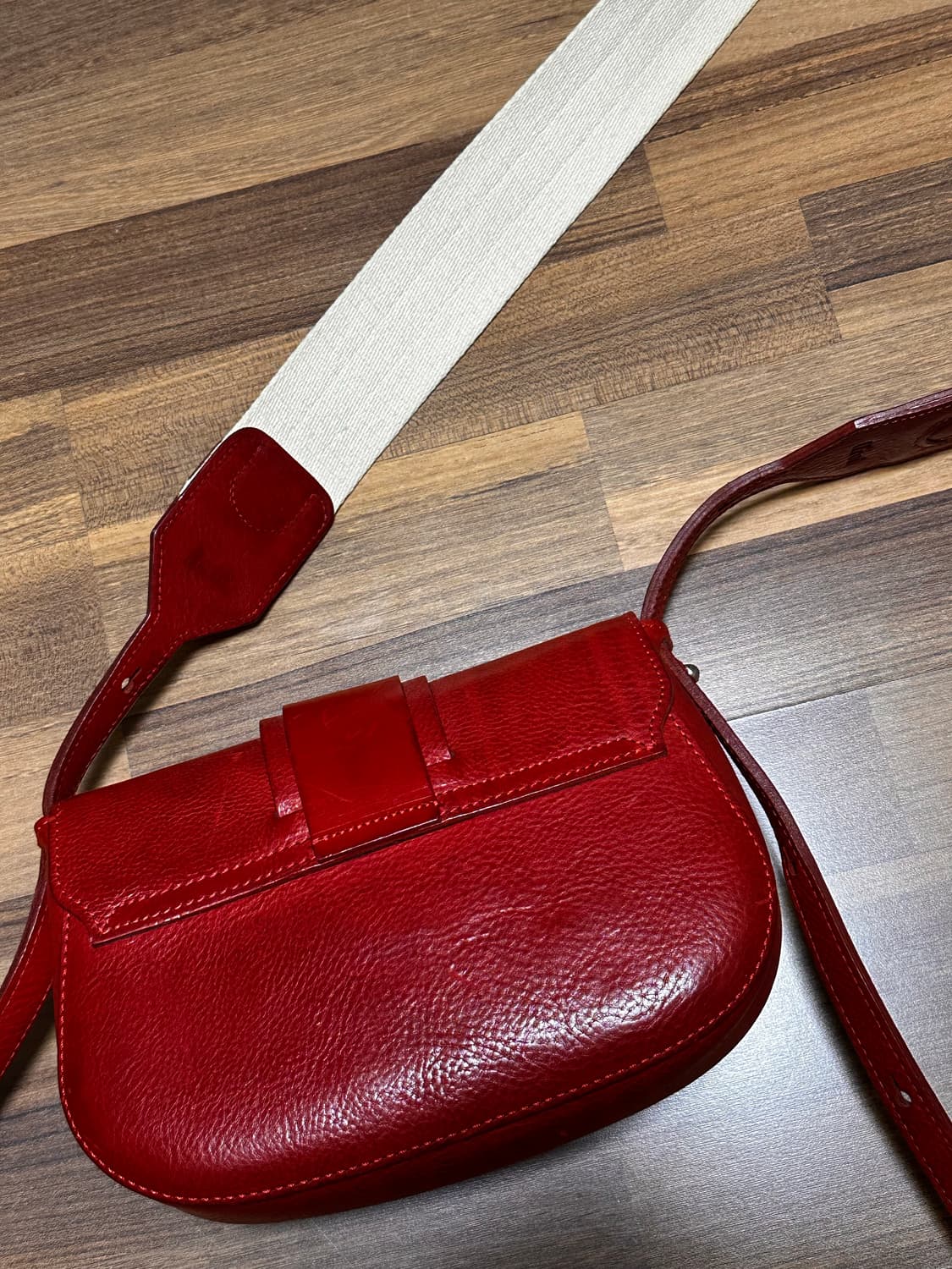 프루아 레드 가죽백 상품이미지3