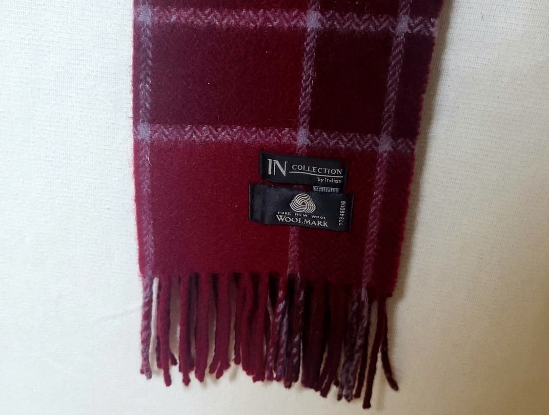 IN COLLECTION by Indian 버건디 체크 머플러 크리스마스 상품이미지5