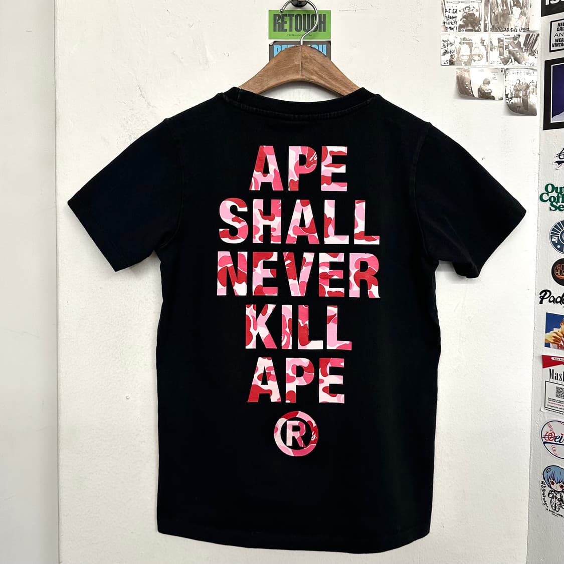 베이프 핑크카모 로고 티셔츠 상품이미지7