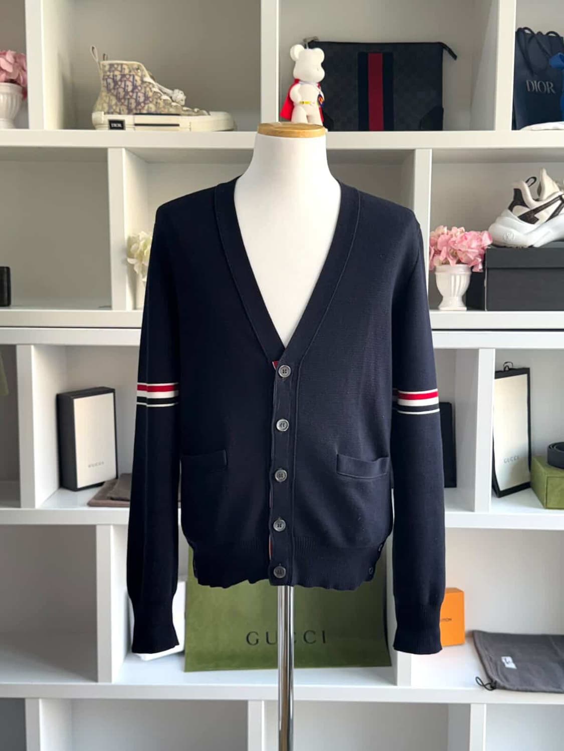 톰브라운 암밴드 밀라노스티치 가디건 상품이미지1