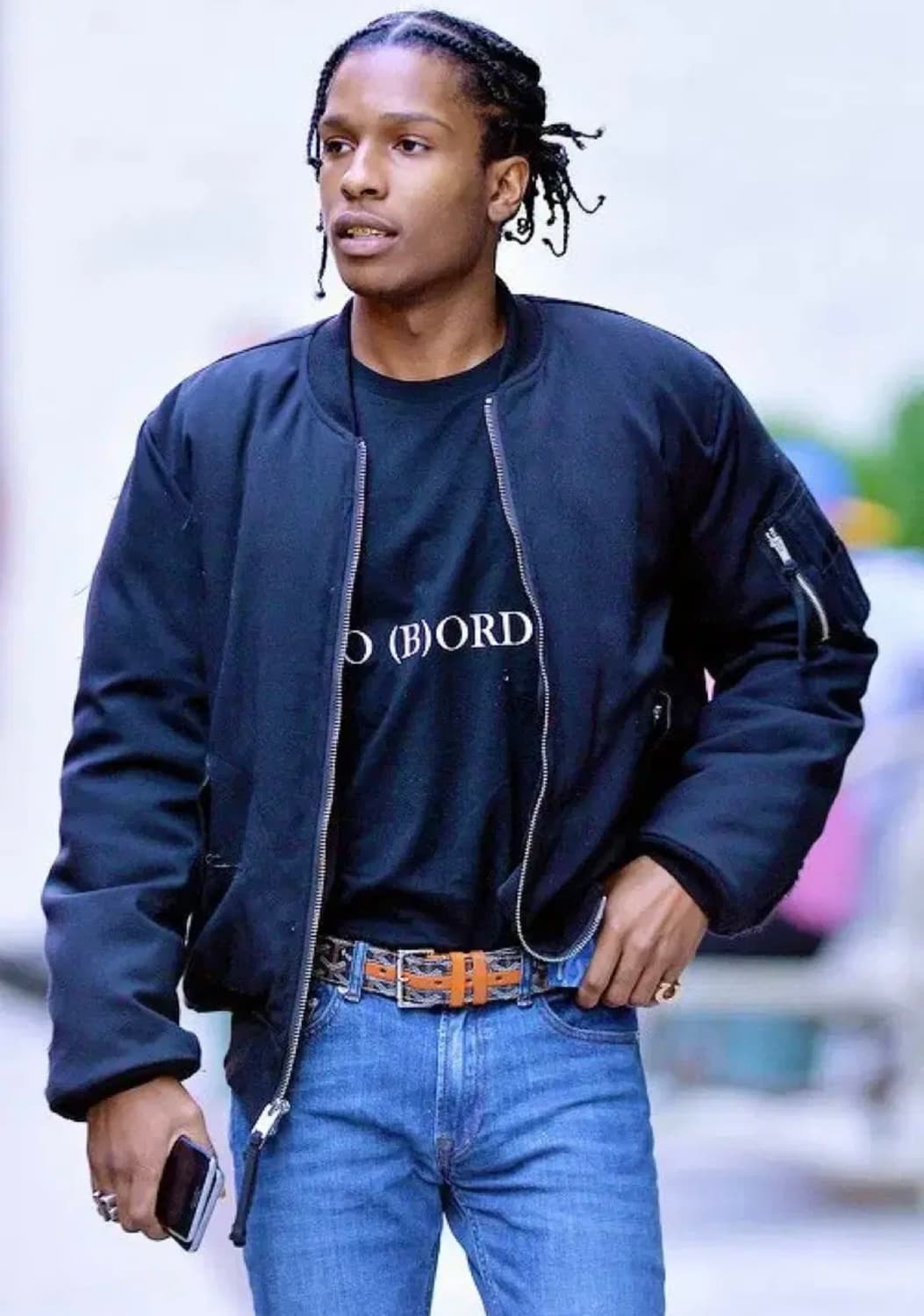 [46] 솔로이스트 15aw 가죽 탭 봄버 상품이미지1