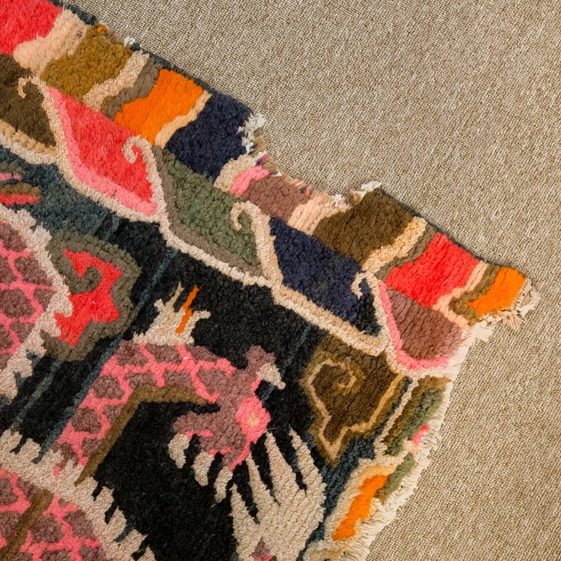 Vintage Tibetan Double Dragon Rug 상품이미지8