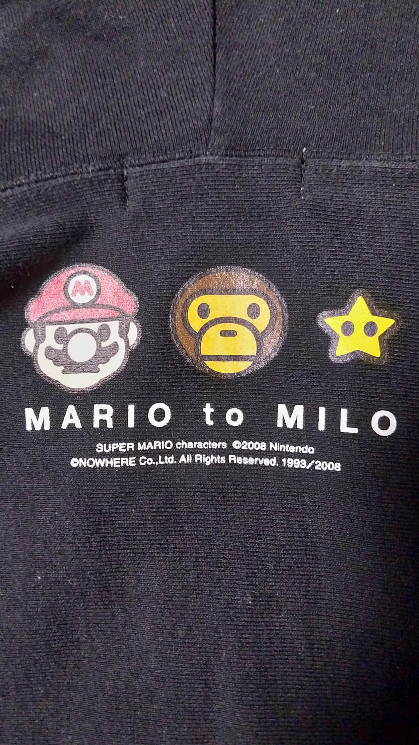 2008베이프x닌텐도 마리오 투 마일로 풀집업 후드 S 상품이미지10