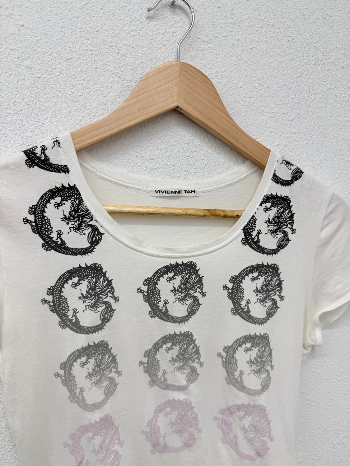 빈티지 VIVIENNE TAM 화이트 드래곤 티셔츠 상품이미지5