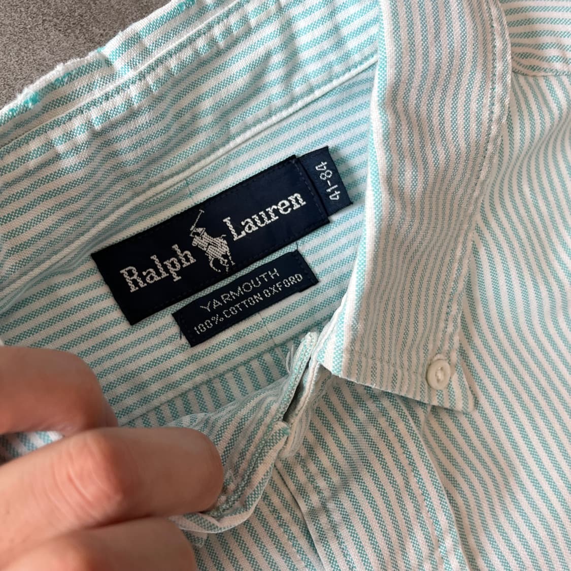 폴로 정품 민트 옥스포드 스트라이프 긴팔 셔츠 상품이미지6