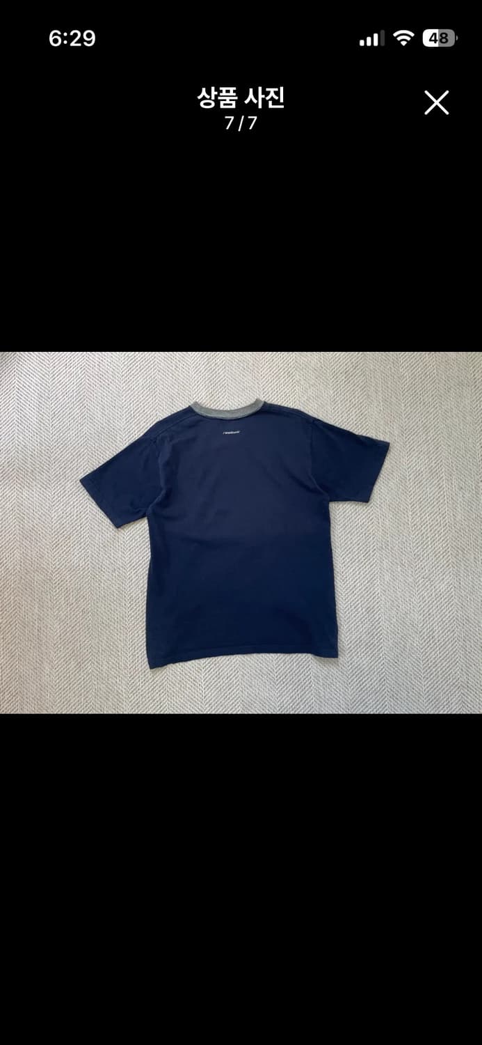 빈티지 reebok 로고 배색 네이비 반팔티 상품이미지6