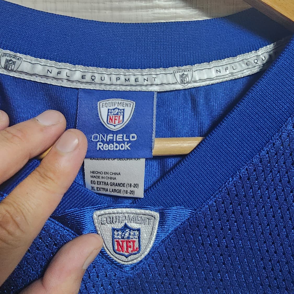 리복 NFL 블루 져지 (XL) 상품이미지6