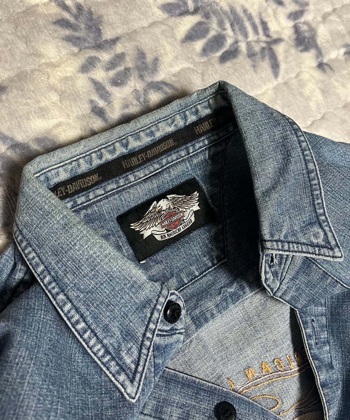 90s 할리데이비슨 워크 데님 셔츠 상품이미지5