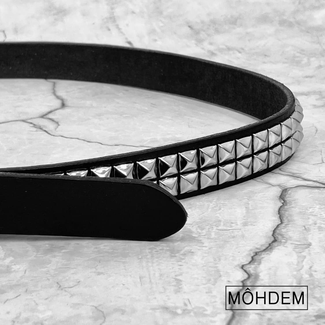 [Unisex] 락시크 스터드 웨스턴 가죽 벨트 블랙 상품이미지6