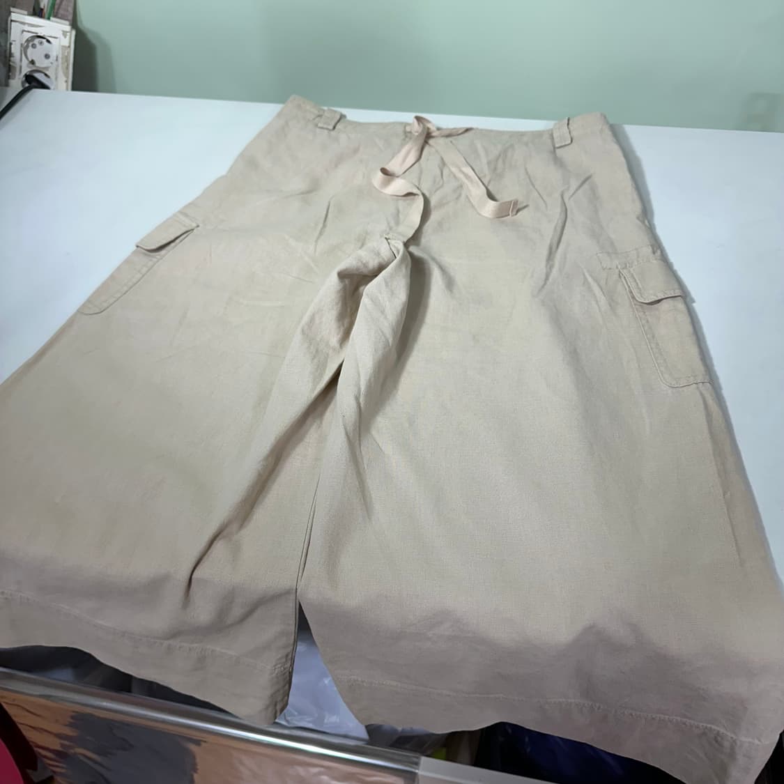 우먼L 유나이티드 베네통 와이드핏 카고 7부린넨팬츠 상품이미지6