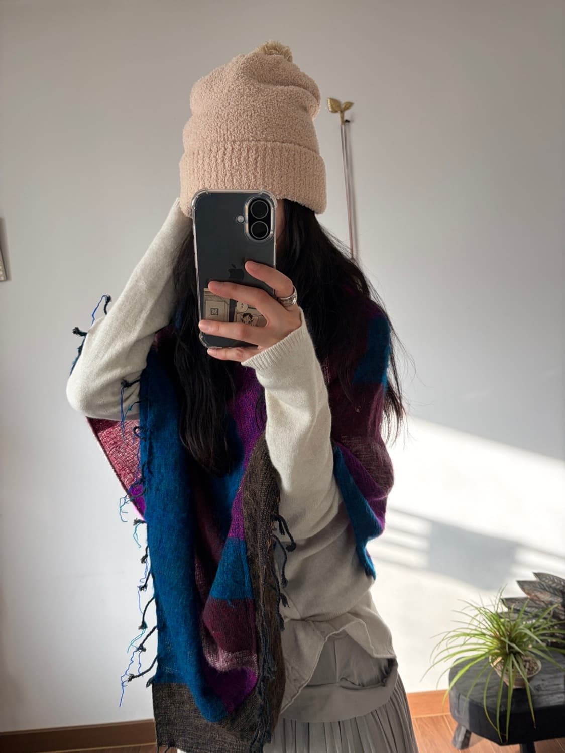 fleece pompom beanie 상품이미지2