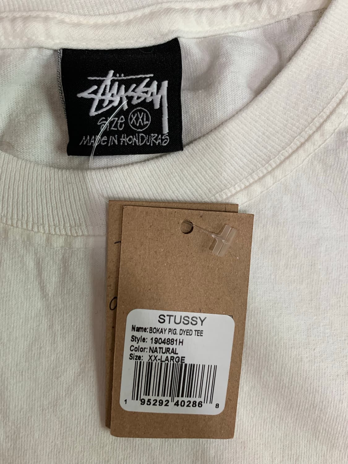 [XXL] stussy 스투시 보케이 피그먼트 다이드 반팔티셔츠 내츄럴 상품이미지2
