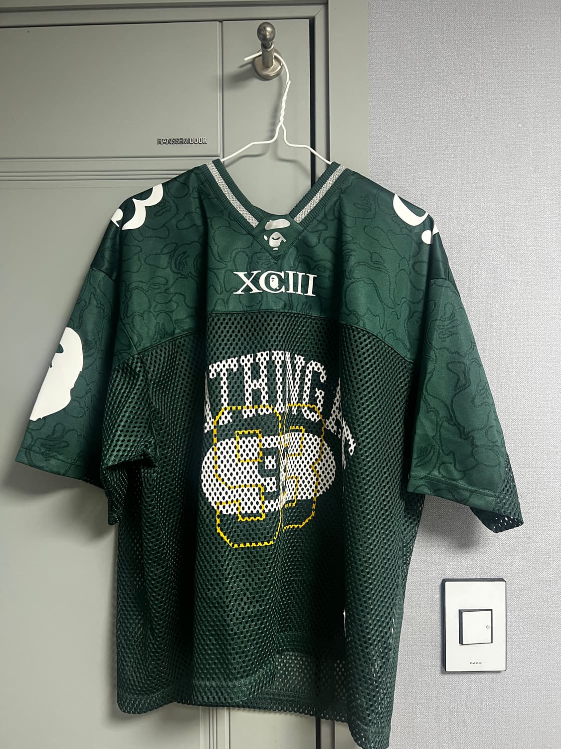 베이프 라인 카모 릴렉스핏 풋볼 져지 반팔 그린 상품이미지3