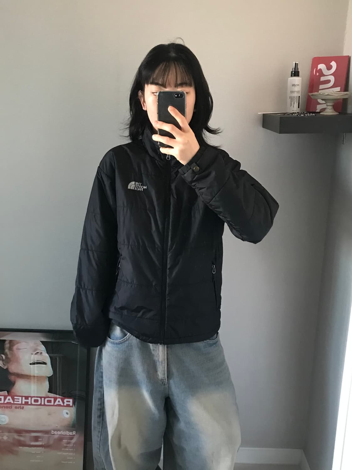 노스페이스 로고 윈드 경량 패딩 상품이미지1