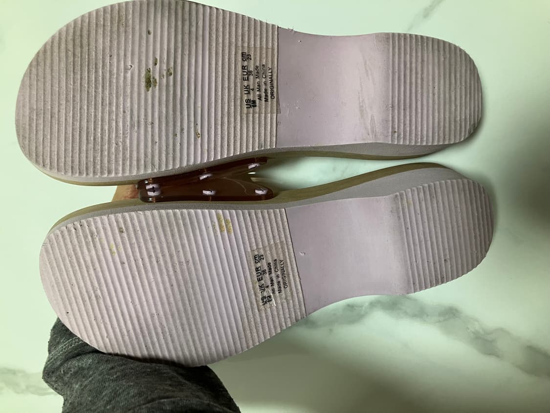 Y2K 2000s 닥터숄X얼반아웃피터스 우든힐 슬라이드 투명 샌들 빈티지 상품이미지6