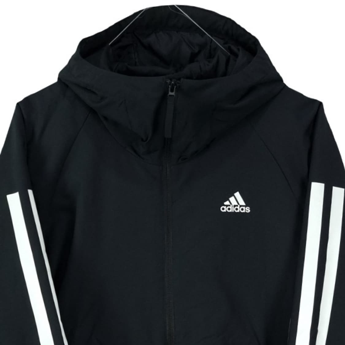[아디다스] 로고 프린팅 오버핏 후드 바람막이 자켓 블랙 M19444 상품이미지4