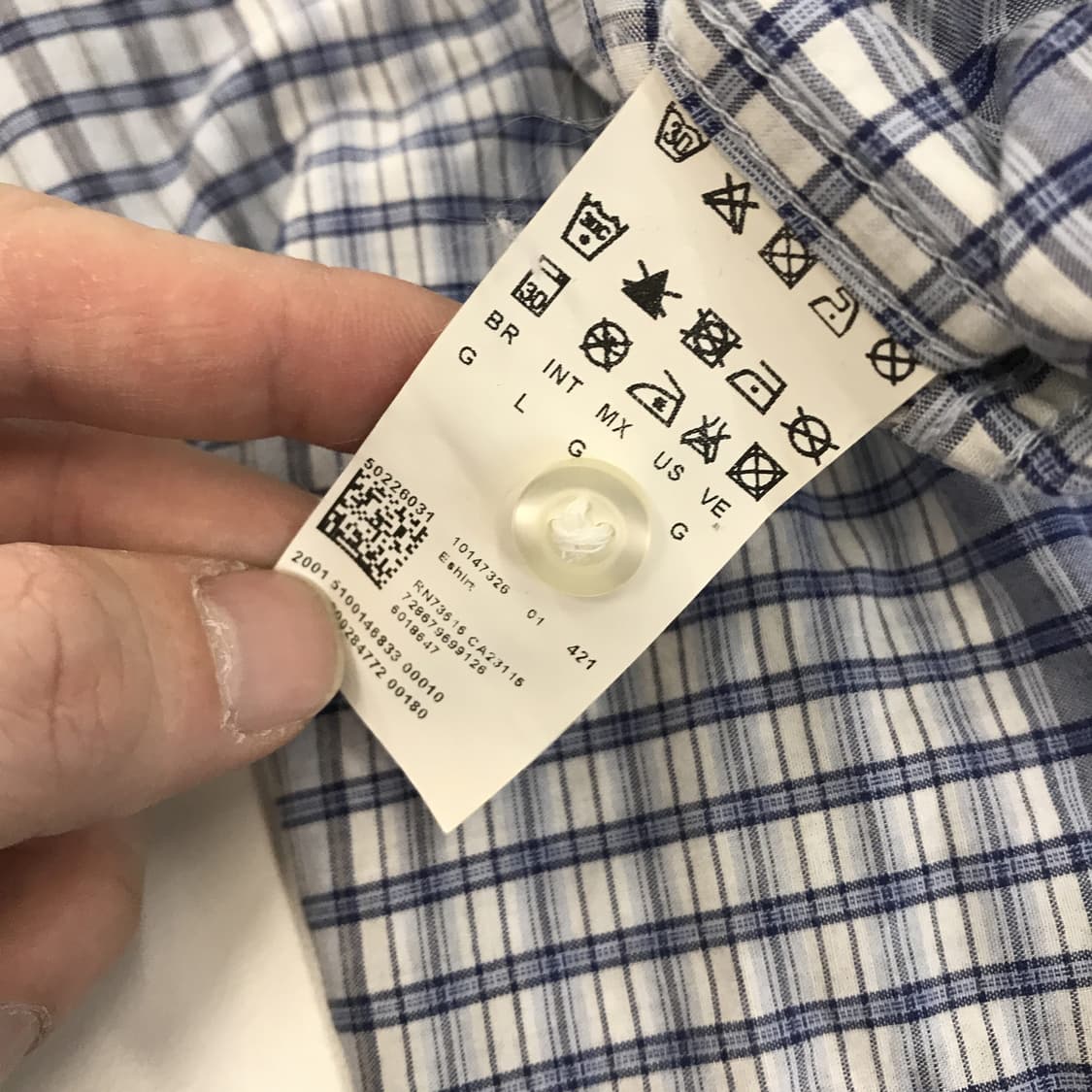 휴고보스 HUGO BOSS 폴란드산 롤업 체크셔츠 [L] 상품이미지6
