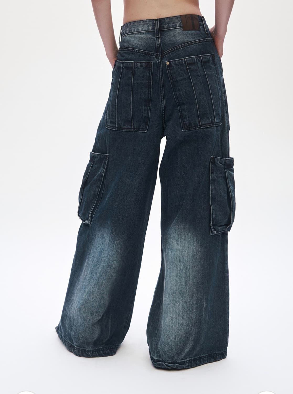 트리밍버드 데님 카고 팬츠 딥블루 상품이미지1