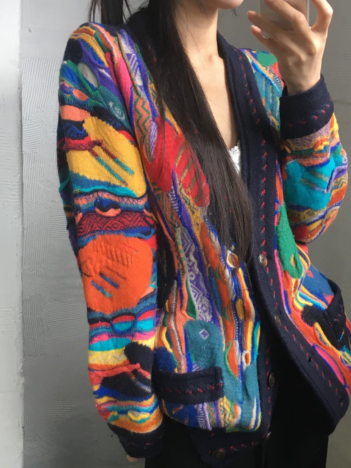 Coogi 쿠지 오스트레일리아 카멜레온 케이블 브이넥 가디건 상품이미지4