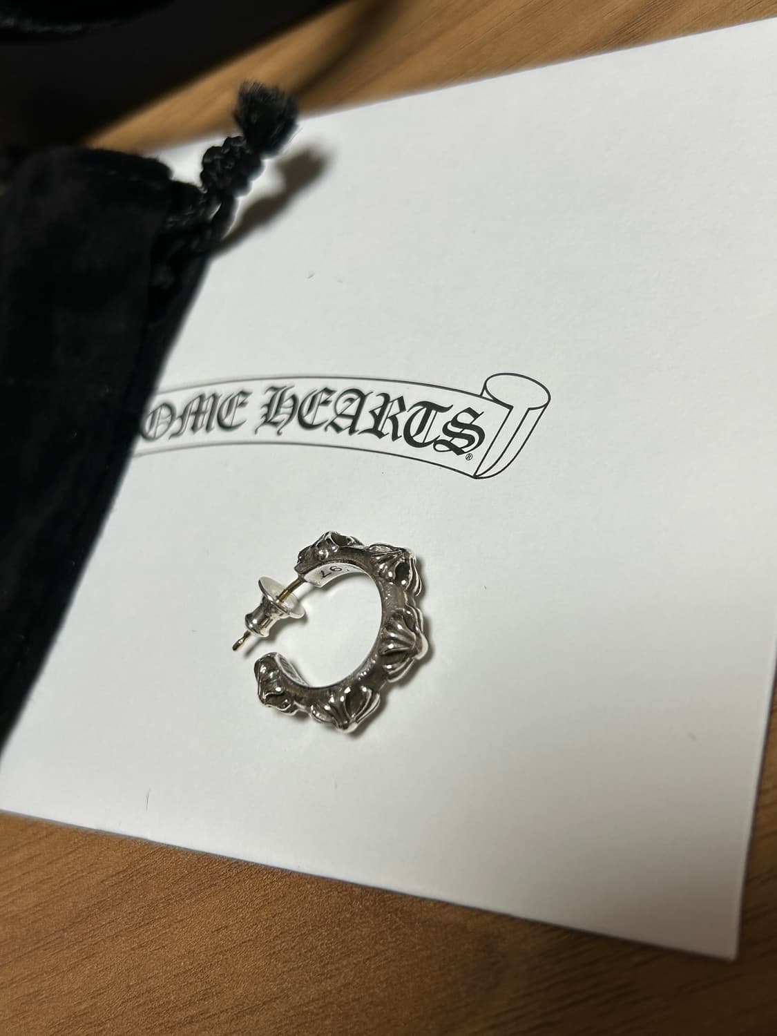 크롬하츠 크로스밴드 후프 이어링 상품이미지3