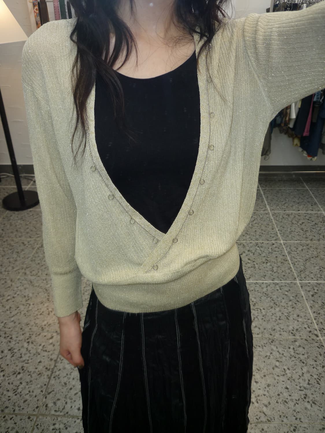 chain neck line knit 상품이미지2