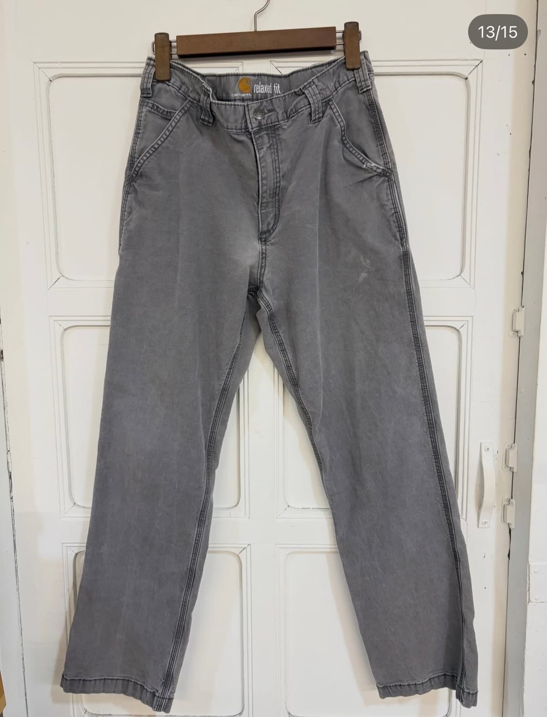 여성 추천 사이즈!! 칼하트 빈티지 그레이 싱글니 카펜터 팬츠 상품이미지7