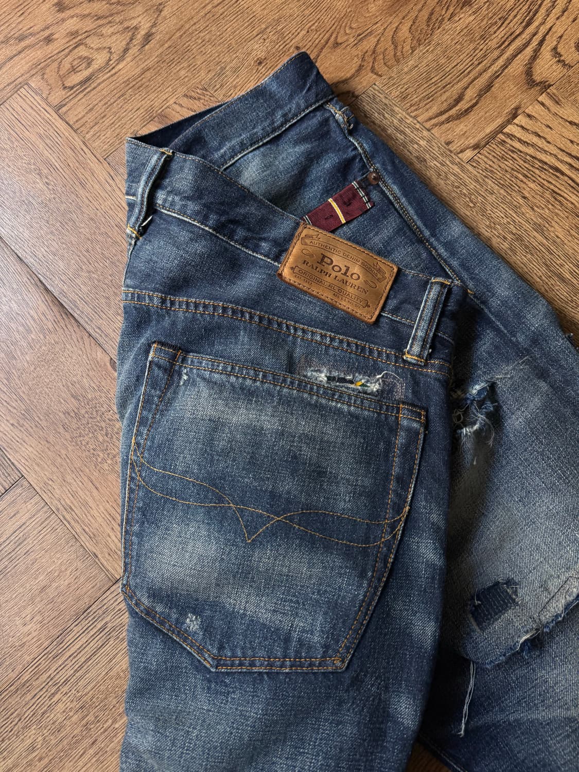 [36]폴로 랄프로렌 커스텀 리페어드 빈티지 페이딩 데님 팬츠 상품이미지8