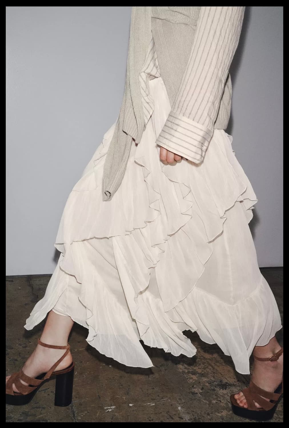 ZARA 자라 희귀템 쉬폰 레이어드 스커트 상품이미지1