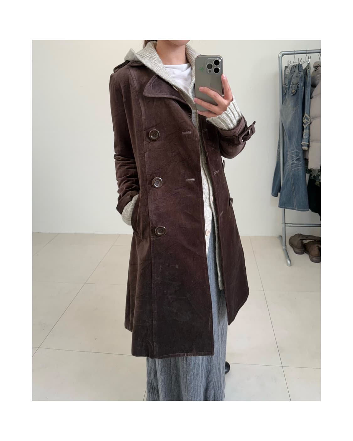 빈티지 벨벳 코트 상품이미지1
