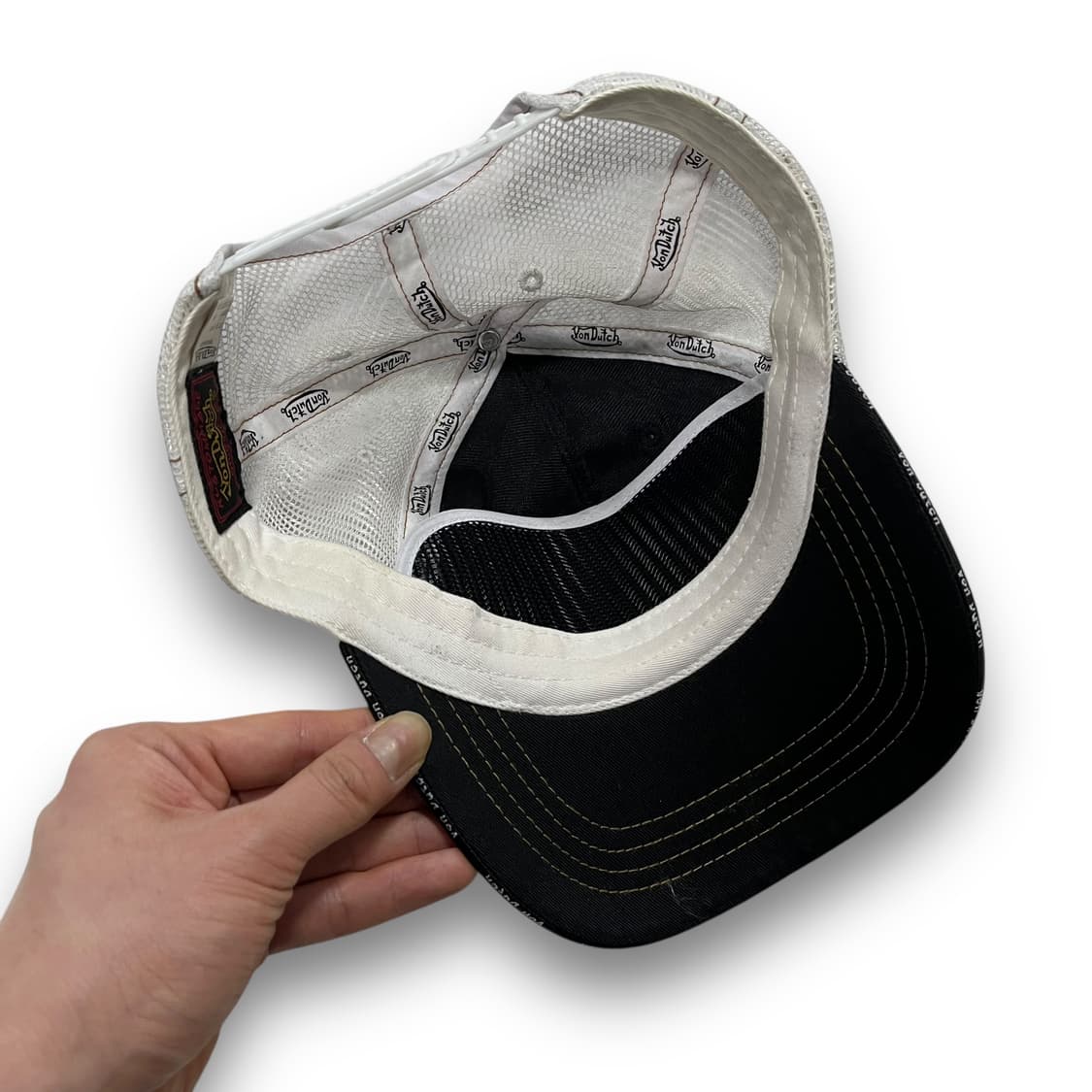 본 더치 y2k 다크 화이트 투톤 트러커 빈티지 메쉬캡 상품이미지5