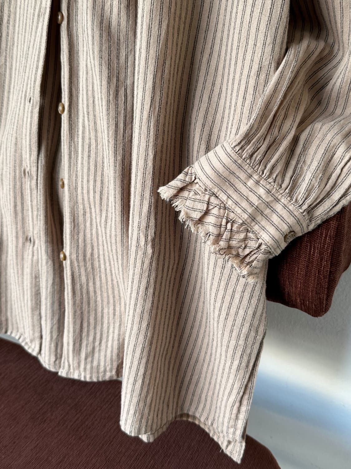 High gauge cotton lace design long shirt 상품이미지6