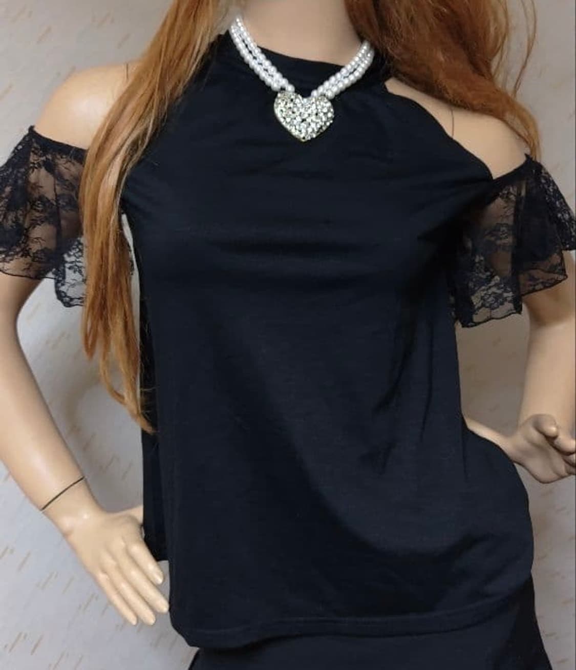 Ma*rs 갸루 레이스 트임 블랙 홀터넥 탑 마즈 일녀 지뢰 양산형 상품이미지1