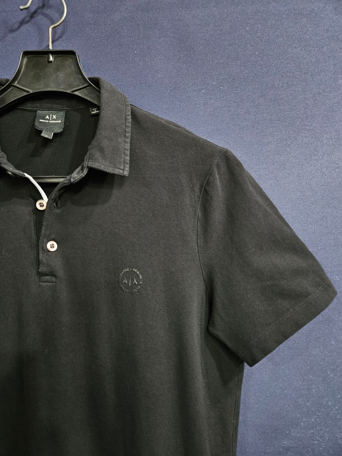 아르마니 익스체인지 블랙 남성 100 카라반팔티 상품이미지4