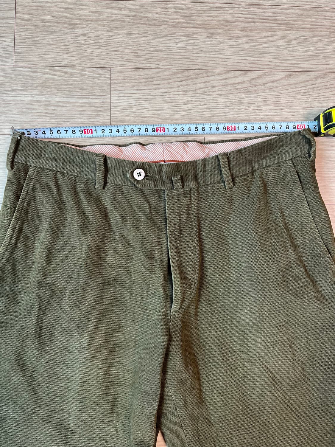 로로피아나 올리브 그린 코튼 팬츠 50 정품 상품이미지5