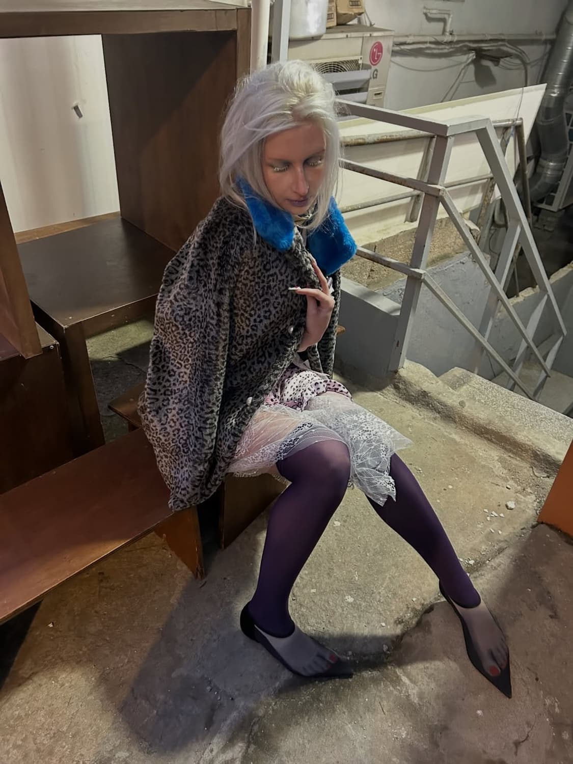  Blue leopard rosette fur 상품이미지6