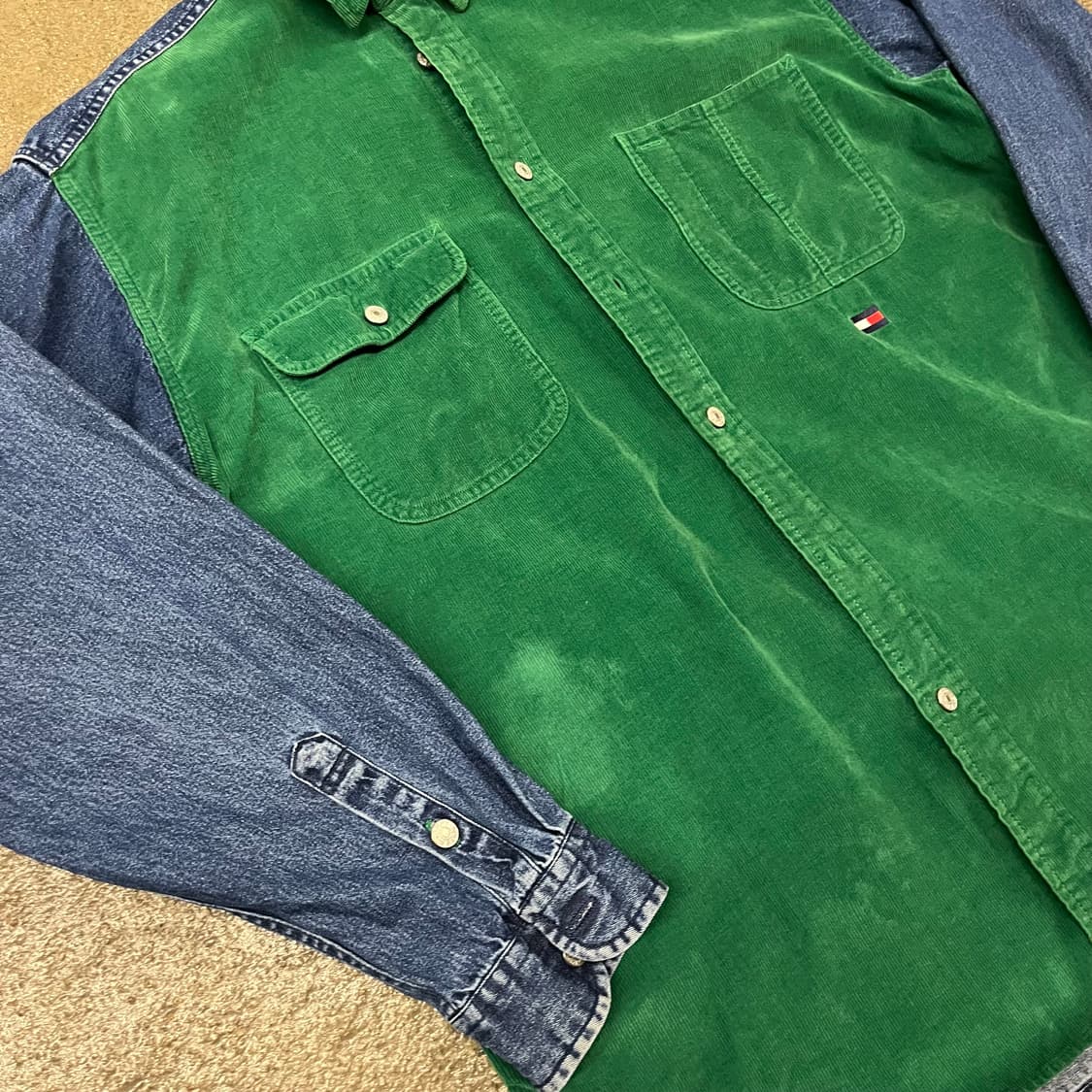 90s 타미진스 코듀로이 데님 셔츠 (105) 상품이미지3